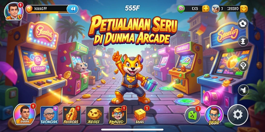 Tampilan gameplay menarik dari 555F di dunia Arcade.