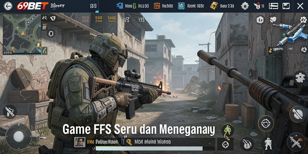 Tangkapan layar gameplay 69BET yang menampilkan aksi tembak-menembak yang mendebarkan.