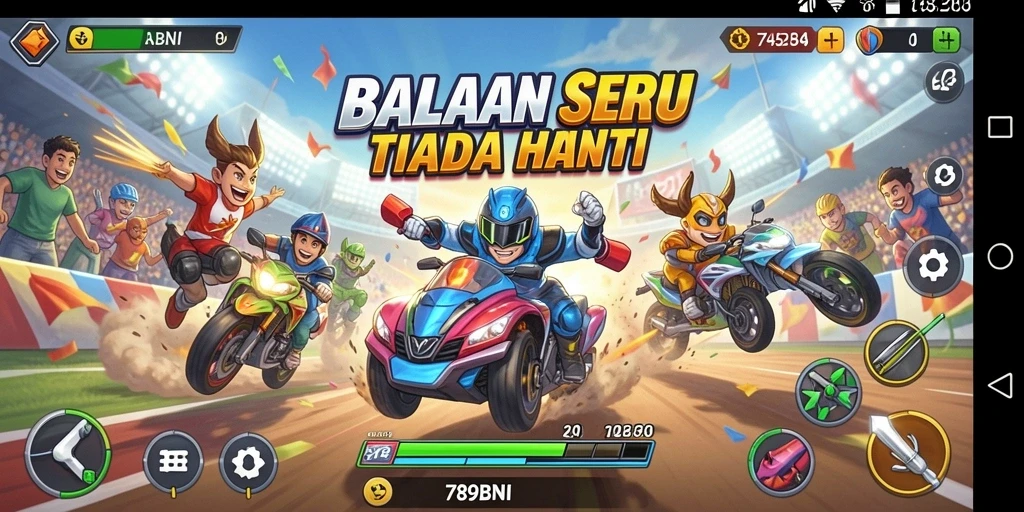 Tampilan gameplay Racing di 789BNI yang mendebarkan.