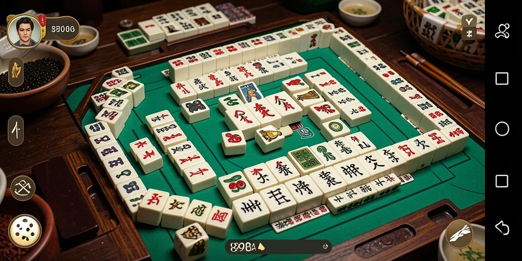 Tampilan gameplay Mahjong yang menarik dan interaktif.