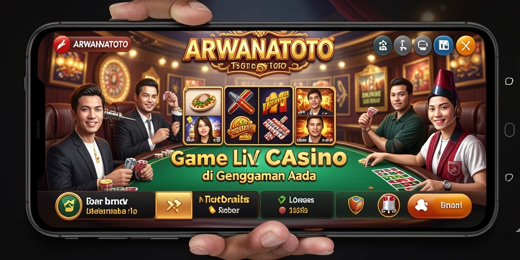 Screenshot ARWANATOTO menampilkan dealer langsung dan gameplay yang seru.