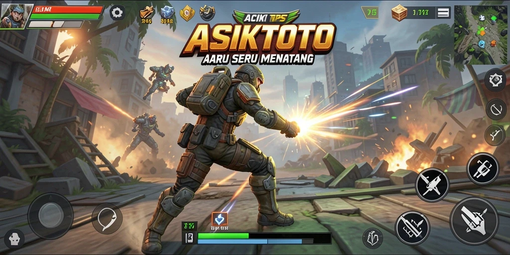 Tampilan gameplay seru di ASIKTOTO dengan aksi tembak-menembak yang intens.