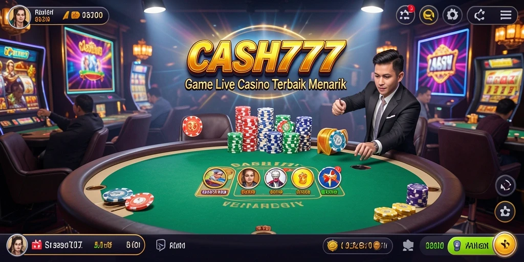 Tampilan gameplay Live Casino CASH777 yang menarik dan interaktif.