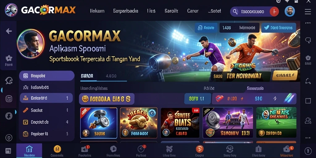 Screenshot GACORMAX menampilkan pengalaman taruhan olahraga yang seru.
