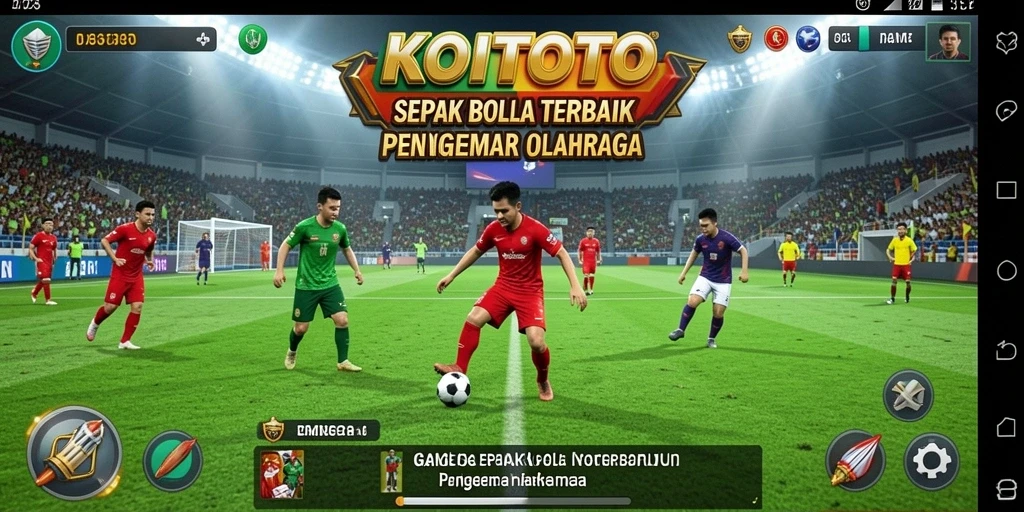 Tangkapan layar KOITOTO menunjukkan aksi seru di lapangan sepak bola.