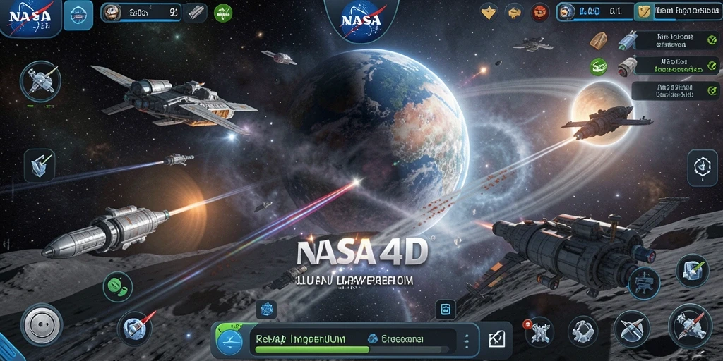 Gameplay menantang di luar angkasa dalam NASA4D.