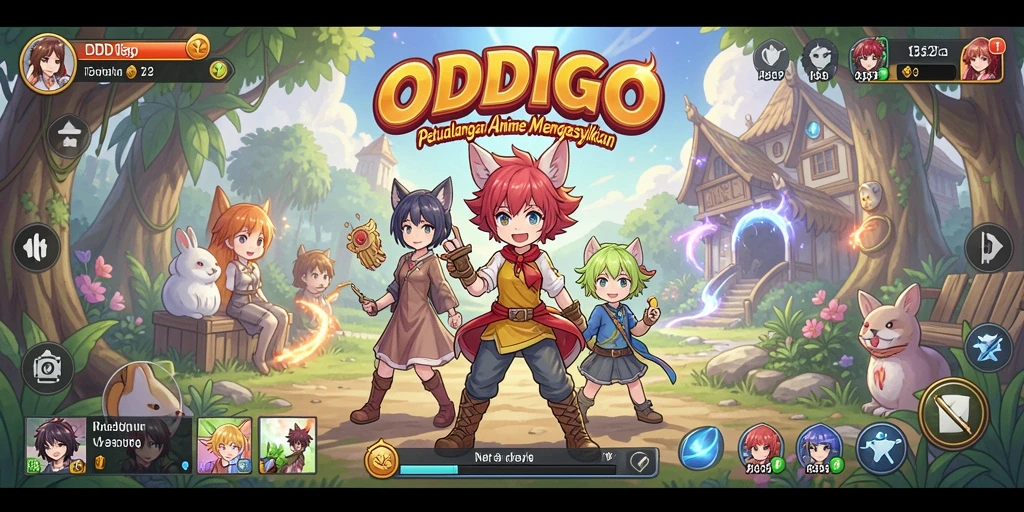 Tangkapan layar ODDIGO menampilkan pertarungan karakter anime yang mendebarkan.