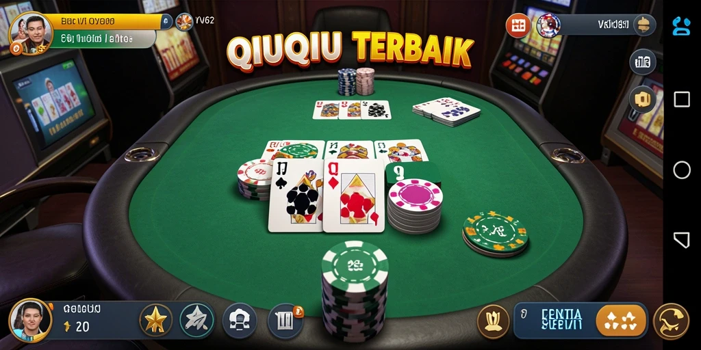 Tampilan menarik dari gameplay QiuQiu di VV62.