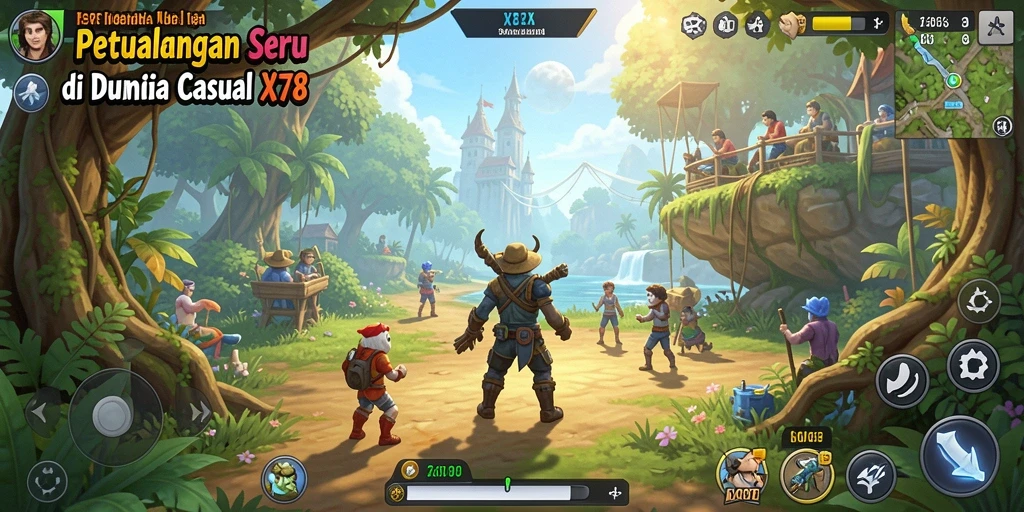 Tampilan gameplay X78 yang menarik dan penuh warna.