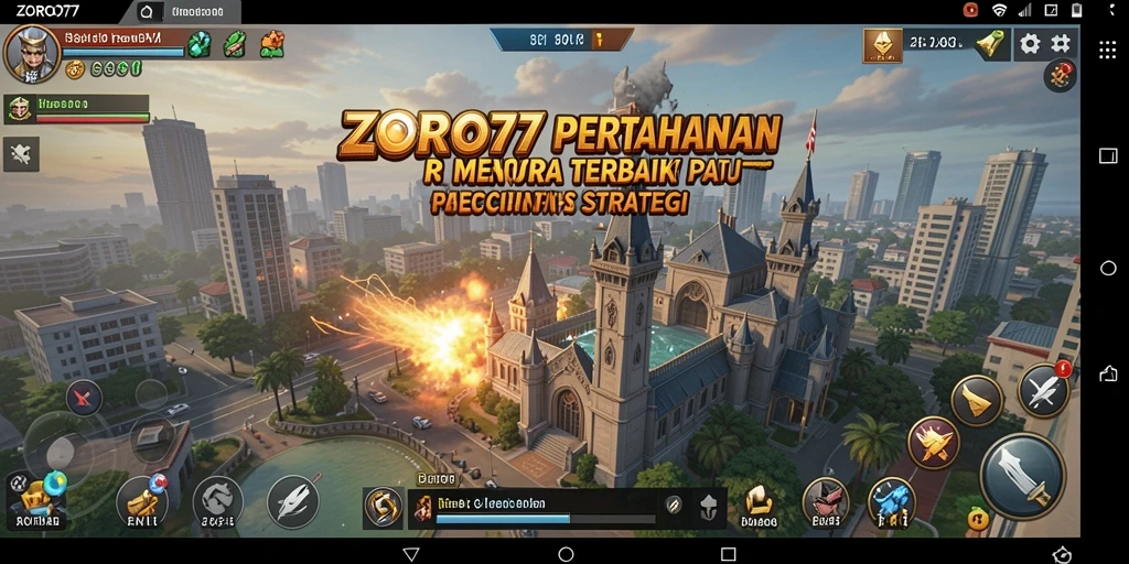 Tangkapan layar menunjukkan aksi menara dalam ZORO77 yang strategis.